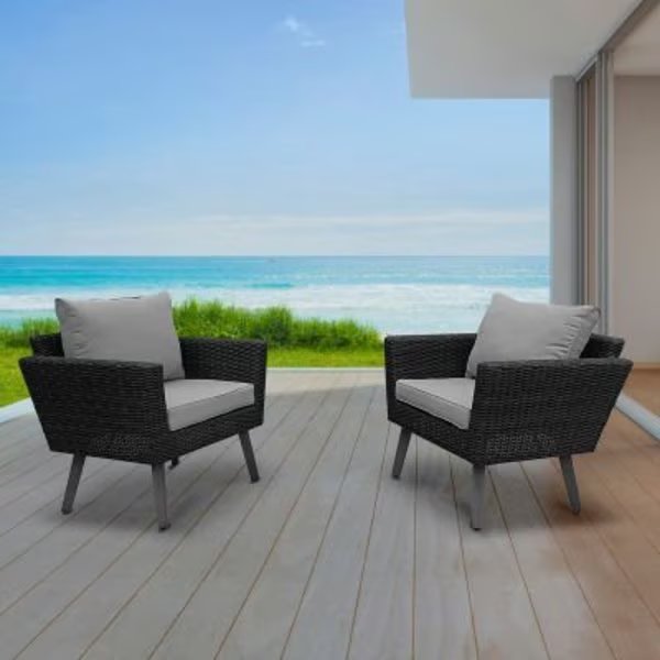 DUKAPÂ Outdoor Kotka 2 Piece Wicker Patio Seating Set W/ Cushions, Rta Products Llc, Mfr#: O-DK-P01-A